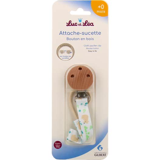 Luc et Léa Pinza de Madera Chupete con Botón 1 ud