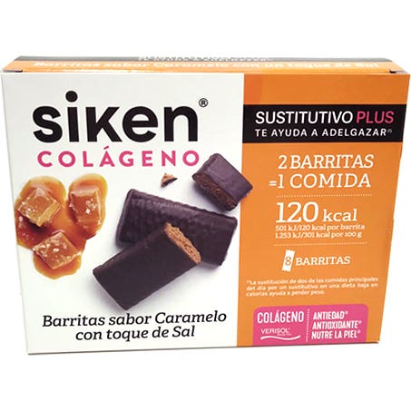 Siken Negro Sustitutivo Colágeno Barritas Caramelo 8X40 G