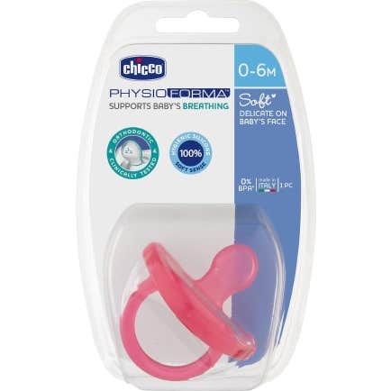 Chicco Chupete PhysioForma Soft Orthodontic Silicona +0M Rosa 1ud