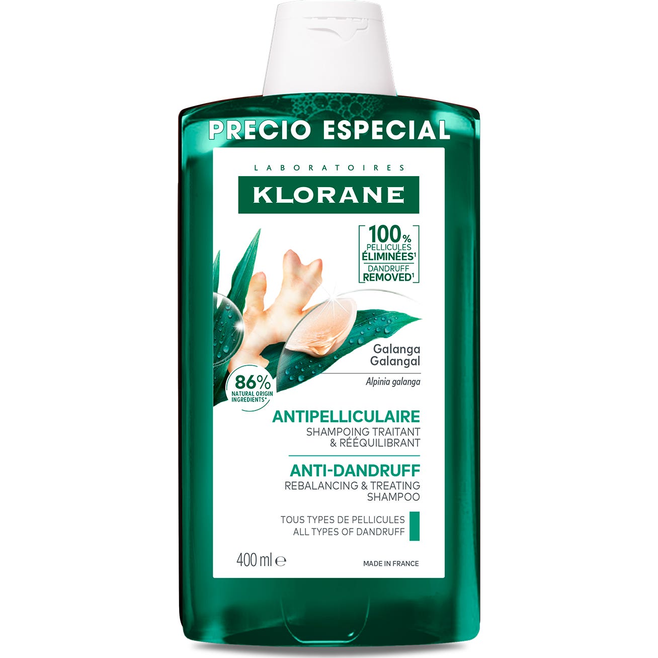 Klorane Champú a la Galanga Anticaspa Cuero Cabelludo 400 ml