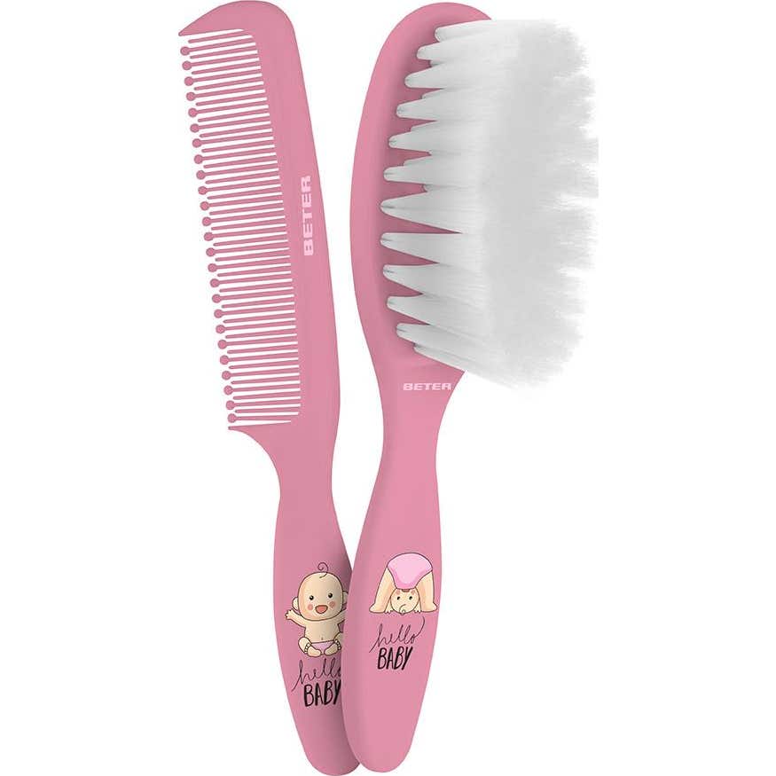 Beter Set Peine y Cepillo para Bebé Rosa
