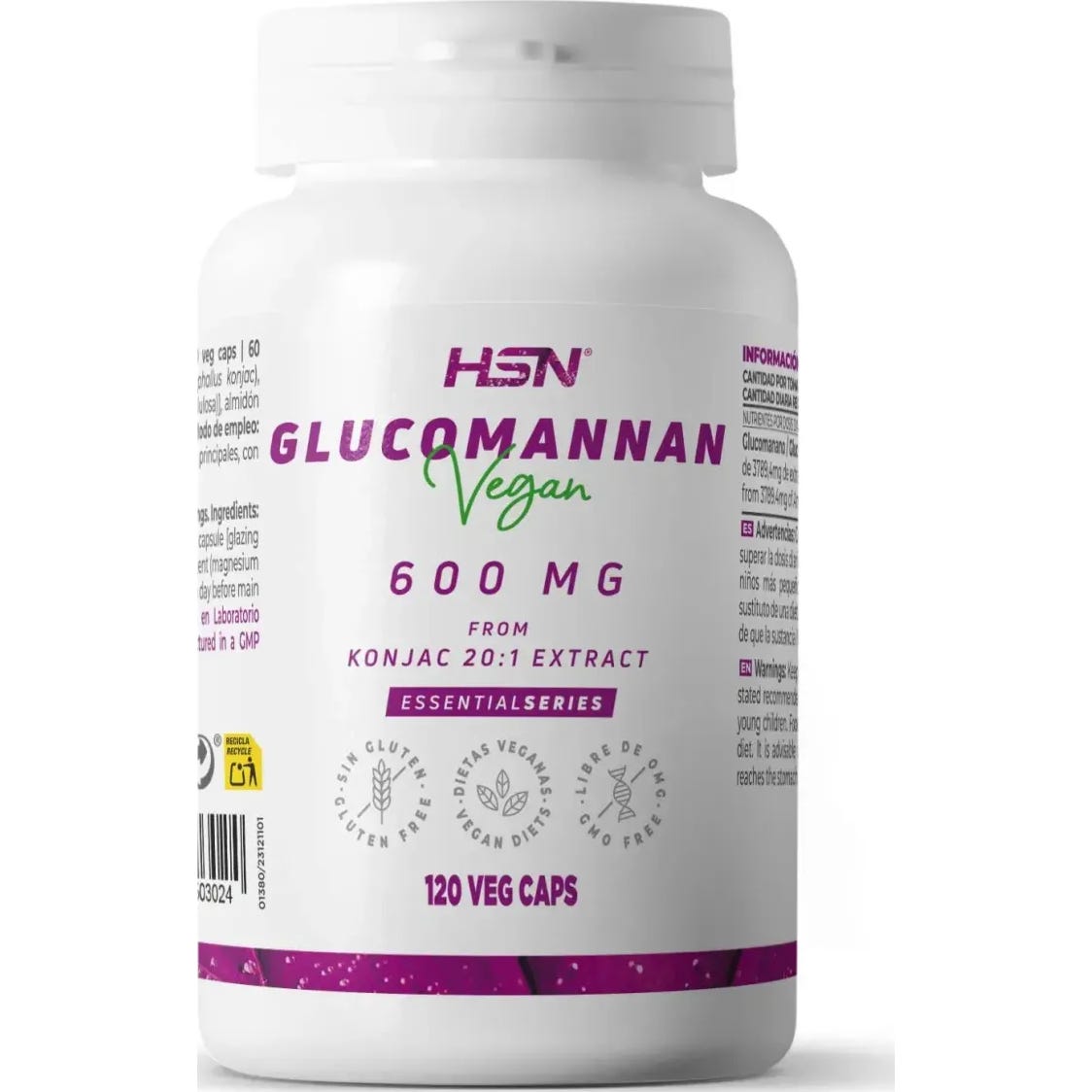 HSN Glucomanano 600mg 120vcaps
