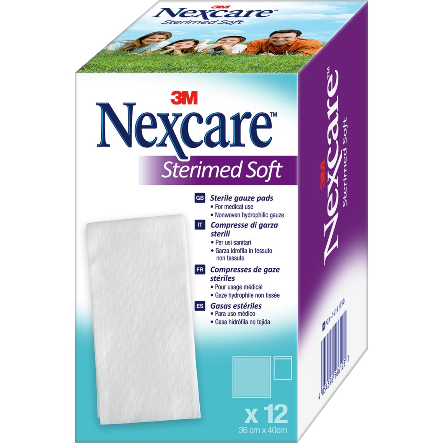 3M Nexcare Sterimed Soft Gasa Esteril Tejido Sin Tejer 18 Cm X 40 Cm 12 U