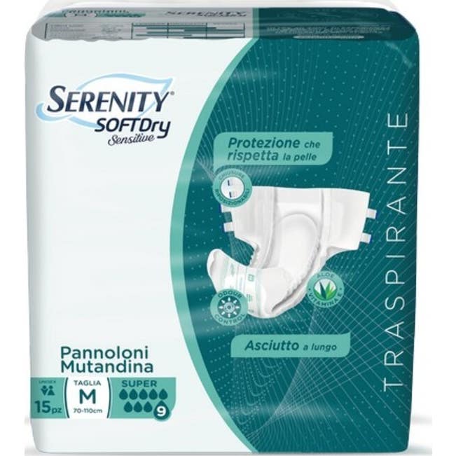 Serenity Soft Dry Pañales Sensitive Super TM 15uds