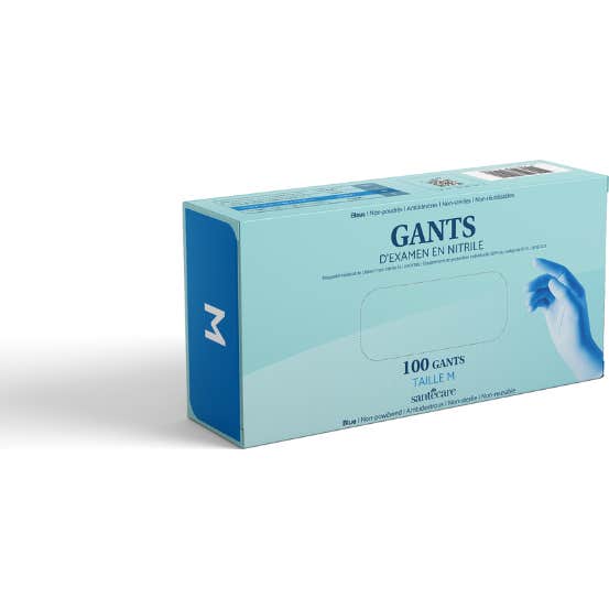 Santecare Guantes Nitrilo Azul Sin Polvo Talla L 100 uds