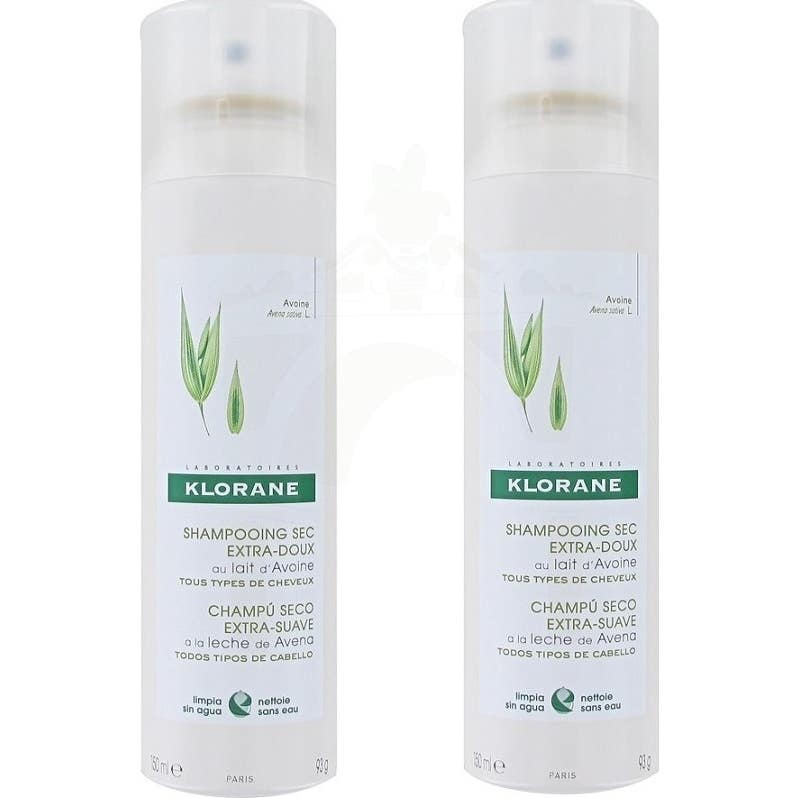 Klorane Champú Seco a la Leche de Avena 2x150 ml