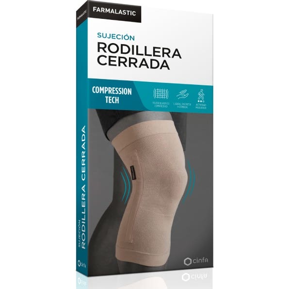 Farmalastic Rodillera Cerrada Color Beige T Grande