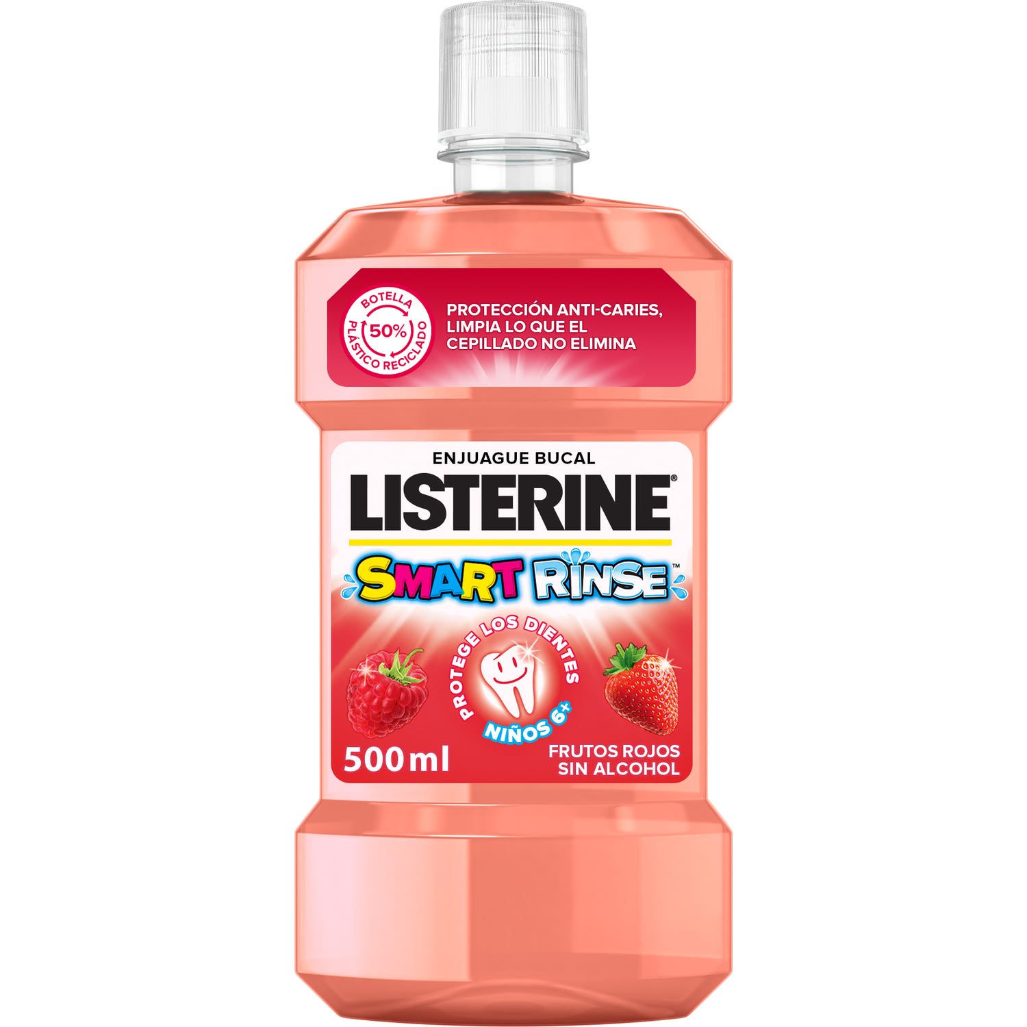 Listerine Smart Rinse Enjuague Bucal Frutos Rojos 500ml