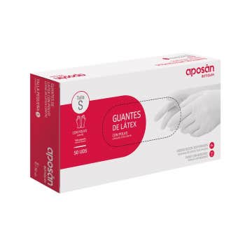 Aposan guantes Latex Talla S 50 uds