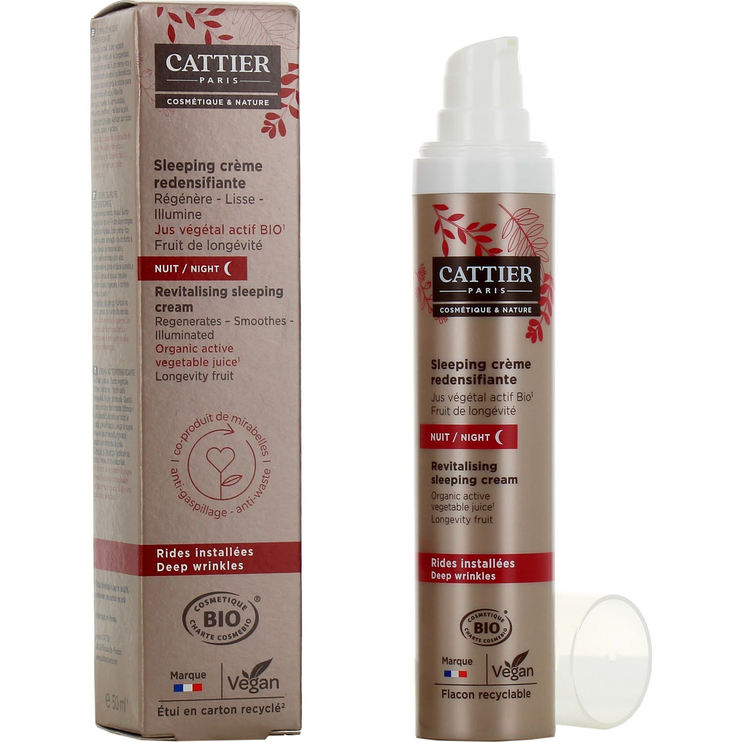 Cattier Crema Redensificante para Dormir 50ml