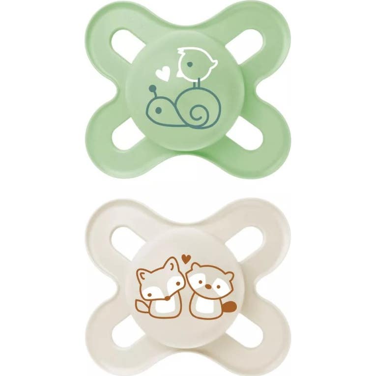 MAM Start Pure Chupete Silicona 0-2 M Verde Beige 2 uds