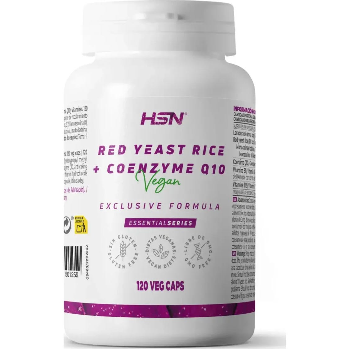 HSN Levadura de Arroz Rojo + Coenzima Q10 120vcaps