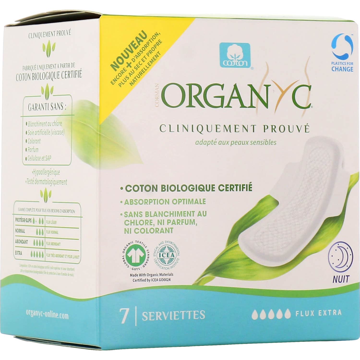 Organyc Compresas Gruesas Flux Extra Noche 7uds