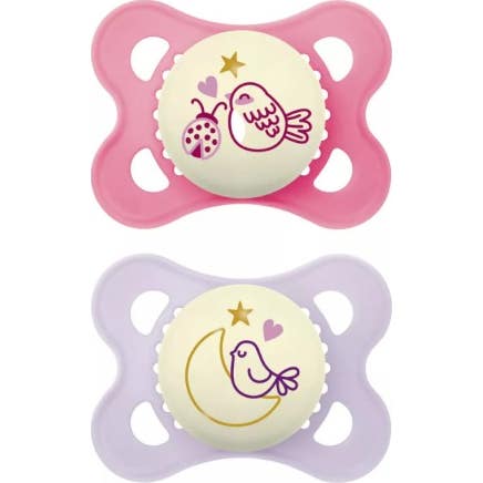 Mam Original Pure Noche Chupete Silicona Rosa/Morado 2-6M 2 uds