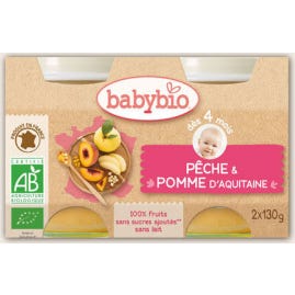 Babybio Manzana Ecológica Poch Pots en 4 Meses 2 X130 g