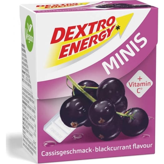 Dextro Energy Minis Pastillas glucosa grosella Negra 50 g
