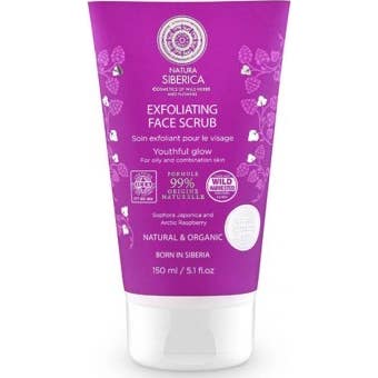 Natura Siberica Peeling facial exfoliante para piel grasa o mixta brillo juvenil 150 ml