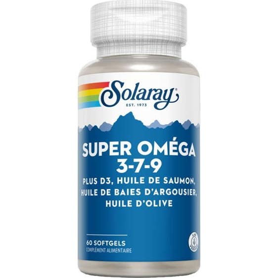 Solaray Super Omega 3-7-9 + Vitamina D3 60 caps