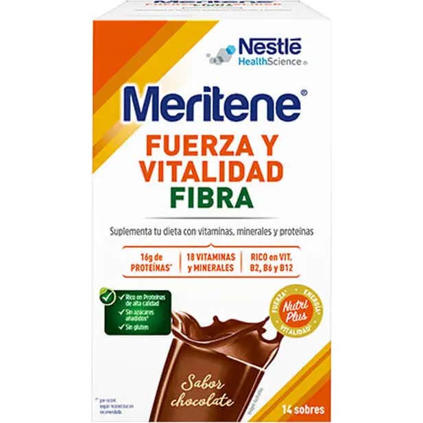 Meritene Fuerza y Vitalidad Fibra Chocolate 14 Sobres