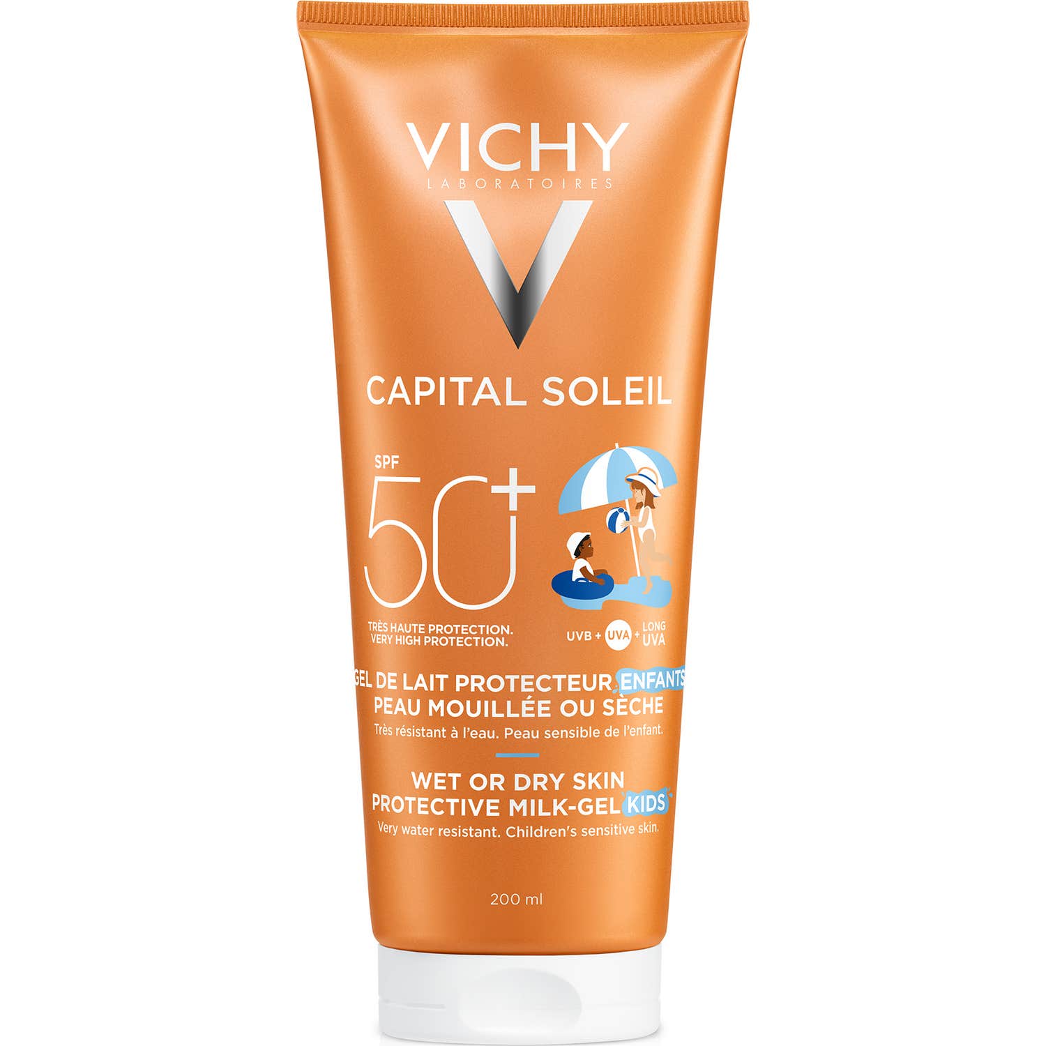 Vichy Capital Soleil Leche-Gel Wet or Dry Skin para Niños SPF50+ 200ml