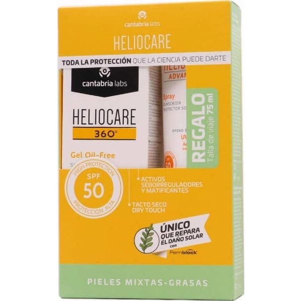 Heliocare Pack Gel Oil Free + Advance Spray Pieles Mixtas-Grasas