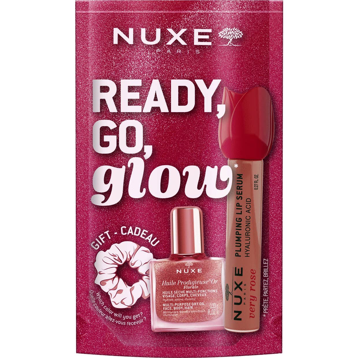 Nuxe Glow On The Go - Tratamiento Labial Very Rose + Huile Or Florale 10Ml + Regalo