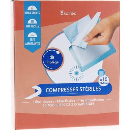 Soineo Compresas Estériles no Tejidas 7,5x7,5Cm 10uds