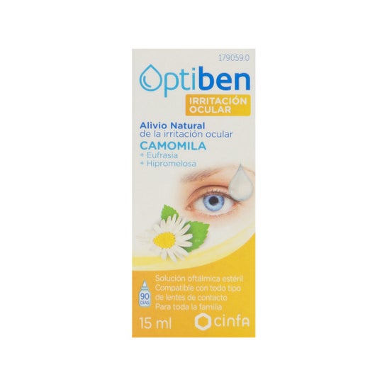 Optiben geïrriteerde ogen steriele droge oog fles 15ml