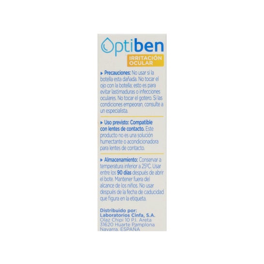 Optiben geïrriteerde ogen steriele droge oog fles 15ml