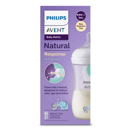 Philips Avent Biberón SCY673/81 Natural AirFree Elefante 260ml