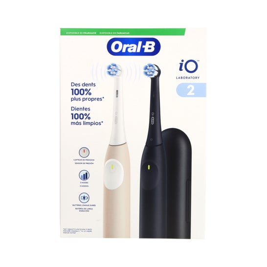 Oral-B iO2 Pack Duo Cepillo de Dientes Eléctrico Negro y Rosa