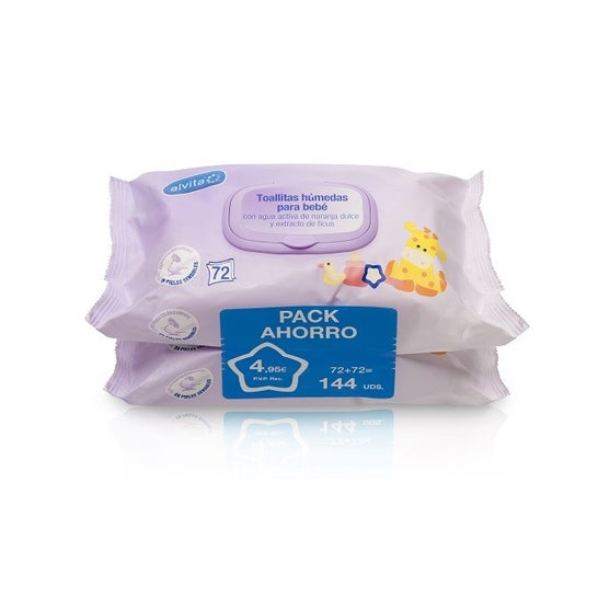 Alvita Duplo Toallitas Bebé 2x72uds