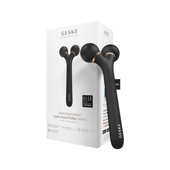 Geske SmartAppGuided Sonic Facial Roller 4 In 1 Black Gold 1ud