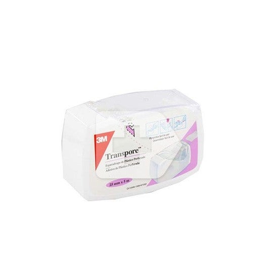 Transpore Microperforated plastic gips 5mx2.5cm