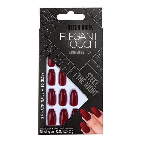 Elegant Touch Uñas Postizas Natural French Steel The Night 24uds