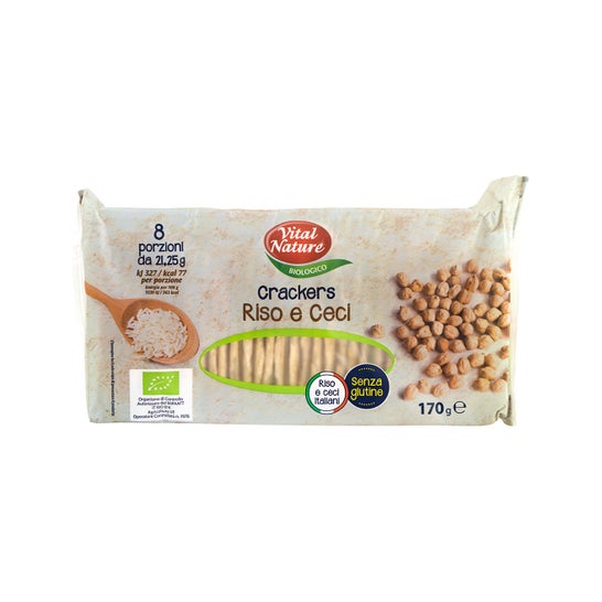 Vital Nature Crackers Arroz y Garbanzos Sin Gluten 170g