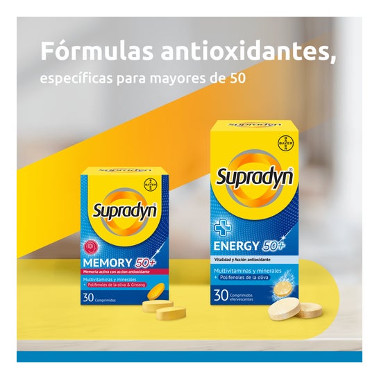 Supradyn Memory 50+ Vitaminas Minerales y Energía con Ginseng 30 Comprimidos