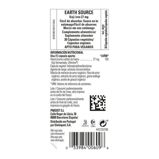 Solgar Earth Source Koji Iron Food Fermented 27mg 30vcaps