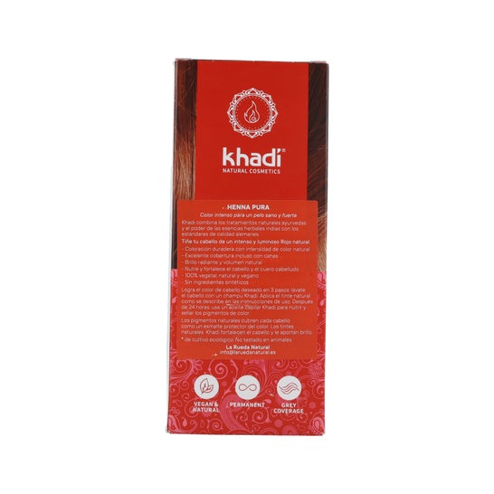 Khadi Henna Natural 100% Pura 100 g