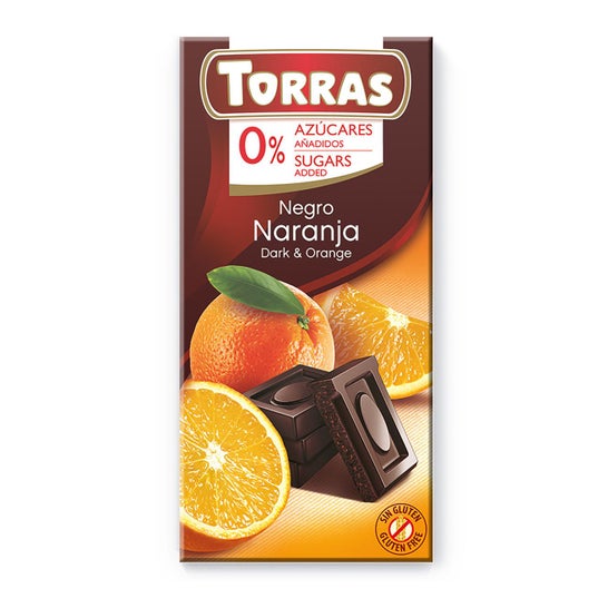 Torras Chocolate Negro Naranja sin Gluten sin Azúcar 75g