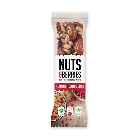Nuts&Berries Amandel & Bosbessen Reep 30g