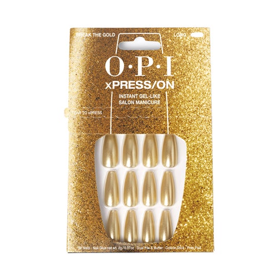 Opi xPRESS/ON Kit Unhas Postiças Long Break the Gold