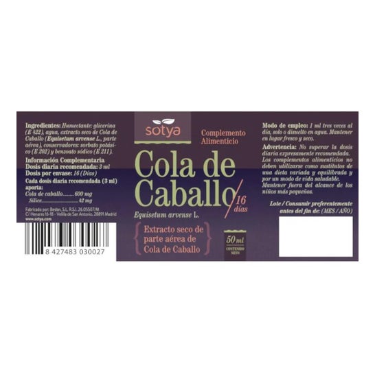 Sotya cola de caballo 60ml Sotya cola de caballo 60ml
