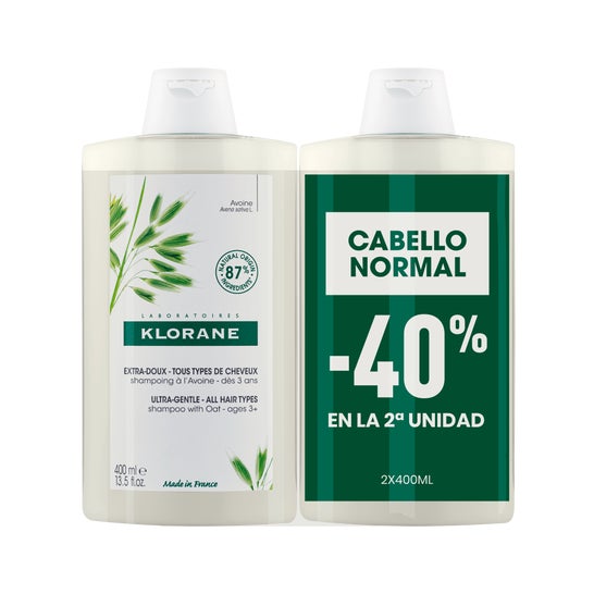 Klorane Champú a la Leche de Avena 2x400ml