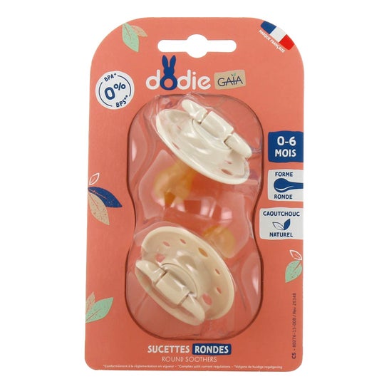 Dodie Gaia Round Sand Rubber Soother Set 0-6m 2 pieces