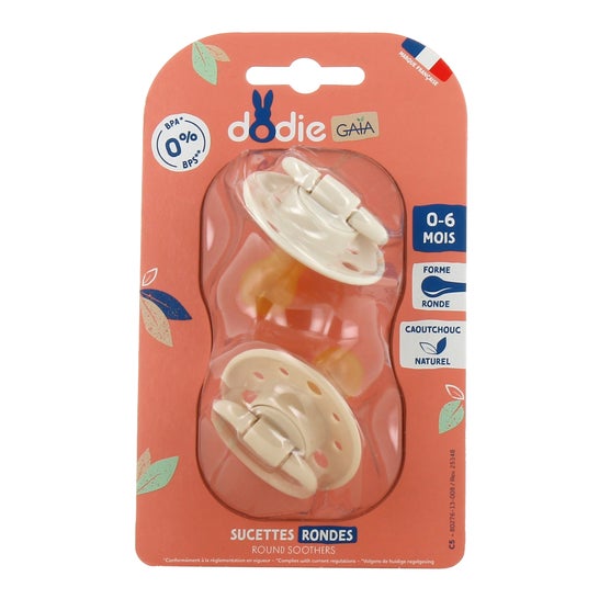 Dodie Gaia Round Sand Rubber Soother Set 0-6m 2 pieces