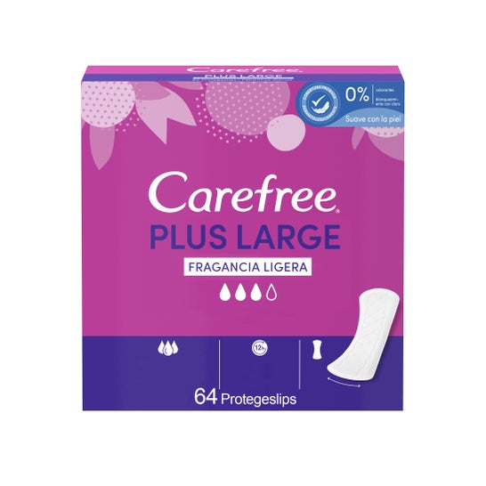 Carefree Plus Large Fragancia Fresca 64uds