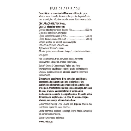 Solgar Omega-3 Triple Concentración 50 Perlas