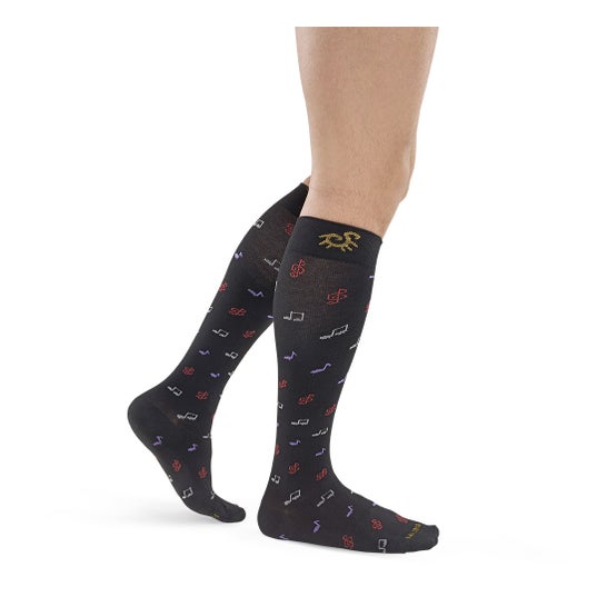 Solidea Socks For You Bamboo Music 2M Negro 1 Par