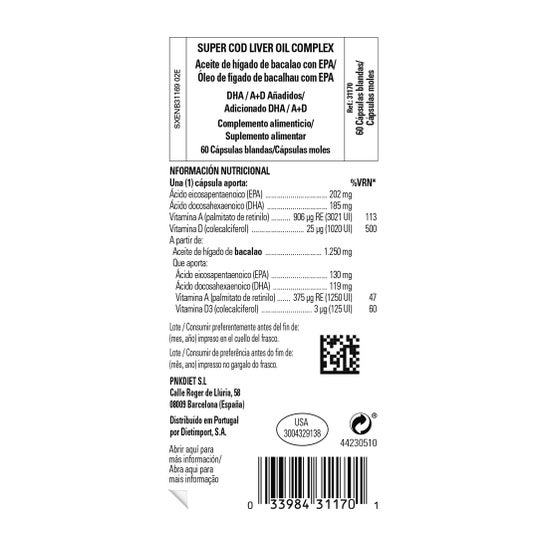 Solgar Super Cod Liver Oil Complex 60 Perlas